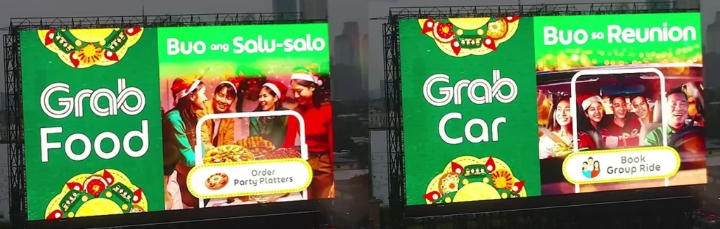 Grab Digital Out-of-Home (DOOH) campaign for the holidays